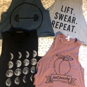 4 Muscle Crop Tank Tops